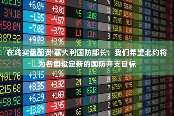 在线实盘配资 意大利国防部长：我们希望北约将为各国设定新的国防开支目标