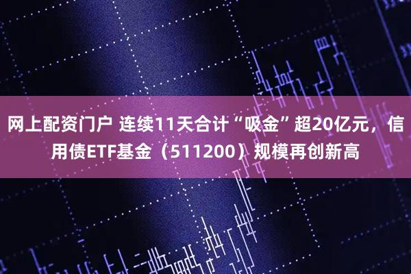网上配资门户 连续11天合计“吸金”超20亿元，信用债ETF基金（511200）规模再创新高